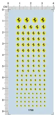 Decals FERRARI for different scales model kits 1766