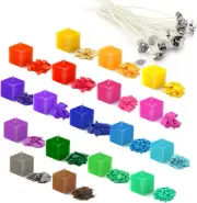 18 Color Candle Dye with 20Pcs Candle Wicks, Dye Flakes for Candle Making Suppl