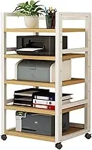 Printer Stand 5 Tier Wooden Printer Stand Modern Printer Cart Mobile Steel Frame Printer Shelf for Home Office Printer Stand with Storage (Color : A, Size : 50 * 40 * 100cm)