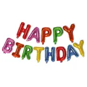 Happy Birthday Balloon Party Decoration Banner Inflating Foil Bunting Colorful