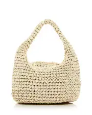 AQUA Mini Slouch Woven Basket Top Handle Bag M2 380