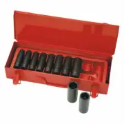 Sidchrome 10 Piece 1/2'' Drive Long Impact Socket Set Metric
