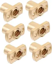 DECORNIJIA 6Pcs Lead Screw Nut Trapezoidal Flange Nut for Printers High Precision Brass Design Smooth Operation Easy Installation for CNC and Motors