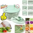 5 In 1 Vegetable Spin Chopper, Salad Spinner with Slicer, Lettuce Spinner Dryer
