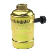 (10)-Leviton Turn-Knob Medium Base Brass Lamp Socket 079-07070-0PG