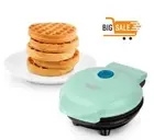 DASH Mini Maker for Individual Waffles, Non-Stick Surfaces, 4 Inch, Aqua
