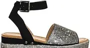 [ZIRIA] Women Sandals Rhinestone Wedge Sandals Ladies Summer Heels Platform Shoes Outdoor Open Toe Casual Sandals