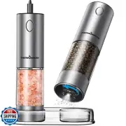 ThermoMaven Electric Salt and Pepper Grinder Set, 110ml Larger Rechargeable A