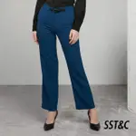 【SST&C 最後５５折】深藍色皮帶釦裝飾西裝褲7262003002