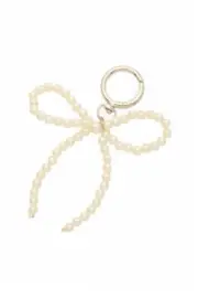 Faux Pearl Bow Ribbon Bag Charm Shoe Charm