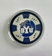 BRIGHAM YOUNG COUGARS Poker Chip GOLF BALL MARKER / CARD GUARD ENCAPSULATED