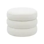 [James Lane] Bolo Cylinder Boucle Ivory Storage Ottoman