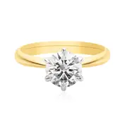 Celebration 18ct Yellow and White Gold Round Cut 1.5ct Certified Lab Grown Diamond Ring