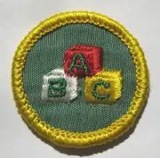 Girl Scout 1970-1974 Cadette CHILD CARE BADGE Babysitting ABC Blocks Patch NEW