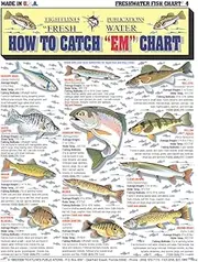 How to Catch'em Freshwater Fish Identification #4 - Waterproof Quick Reference Guide | Portable & Built to Last | Double-Sided & Easy to Read | (Weight, Water Temp, Fishing Methods, and Food Quality)