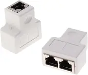 2 Pieces 1 to 2 Socket LAN Ethernet Network Plug Y Splitter Extender Adapter