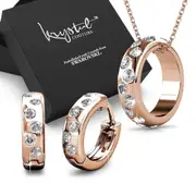 Boxed Ecliptic Rose Gold Set Adorned with SWAROVSKI® Crystals