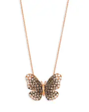 Bloomingdale's Fine Collection Diamond Ombre Butterfly Pendant Necklace in 14K Rose Gold, 1.82 tcw