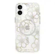 Case-Mate Floral MagSafe Case For iPhone 16 Plus - Clear/ Gold