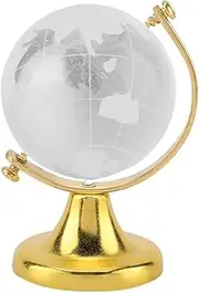 Crystal Sphere Globe for Home Office Decor Great Choice Best Crystal Globe Prop for Pictures in Golden (Gold)