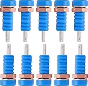 10pcs 4mm Banana Jack Socket Mount Binding Post Connector Panel Adapater for Electronics Instruments (Blue)