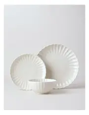 [Vue] Lagio Scalloped 12pc Dinner Set in Stone