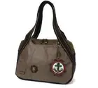 New Chala Bowling Zip Tote Large Bag Pleather Stone Gray Coin Purse KOALA gift