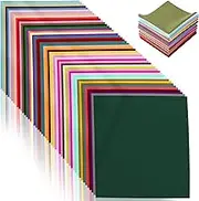 50Pcs Cotton Fabric 25x25cm DIY Craft Precut Quilting Fabric 50 Colors Soft Cotton Quilting Fabric Multipurpose Pre Cut Patchwork Squares for Quilting Sewing Project Patchwork DIY Crafts(50 Colors)