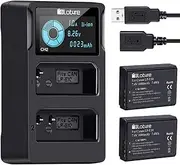 Canon LP-E10 Battery, 2 Pack Replacement Batteries with Camera Battery Charger Set for Canon EOS Rebel T7, T3, T5, T6, Kiss X50, Kiss X70, EOS 1100D, EOS 1200D, EOS 1300D, EOS 2000D Digital Camera