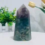 655g Natural Fluorite Crystal Obelisk Quartz Tower Healing Wand Point