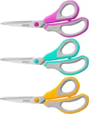 8.5" Scissors All Purpose 3 Pack, Ultra Sharp 2.5Mm Thick Blade Scissors for Sch