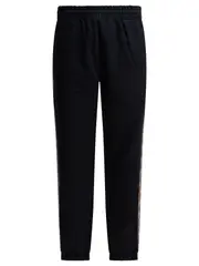 [Burberry] Burberry-With Check Trim Trousers Nero-Uomo L