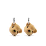 [Yvmin] Yvmin Crystal-embellished Bear Earrings ONE SIZE SILVER/BROWN