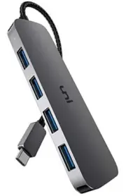 USB C to USB Hub Multiport Adapter, Aluminum 4 Ports USB C 0.6FT USB 3.0