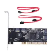 4 Ports PCI SATA Raid Controller Internal Expansion Card with Two Sata Cables, for Desktop PC,Suppo black