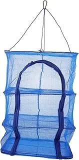GANAZONO Fish Cage Network Drying Mesh Rack Food Drying Net Vegetable Net Food Drying Fish Net Folding Drying Rack Mesh Drying Fish Drying Rack Net Clothes Large Dryer Fish Fruit Nylon Blue