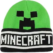 [Fashion UK] Green Hat Minecraft Creeper Cap Model Logo and Writing, Acrylic, One Size for Adults and Teenagers, Official