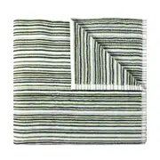 Mini Stripe Cotton Reversible Bath Towel - Green