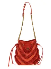 [Pinko] Pinko-Raffia Mini Bucket Bag Borse A Spalla Rosso-Donna OS