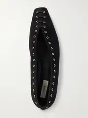 [TOTEME] TOTEME - Lace-up Eyelet-embellished Suede Ballet Flats - Black - IT40 IT 40 Black