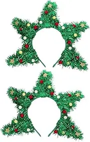 Didiseaon 2pcs Christmas Headband Christmas Tree Hair Band Sequin Headbands for Christmas Xmas Tree Headband Holiday Headband Xmas Tree Hairband Xmas Tree Hair Hoop Hair Bands Green The Pet