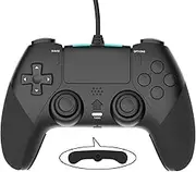 Wired Controller Gamepad for Playstation 4 /PS4 with Advanced Programming Buttons Dual Vibration Shock Joystick Gamepad for PS4/PS4 Slim/PS4 Pro and PC (Black)