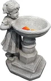 Design Toscano Georgina's Garden Gaze Child at Birdbath Statue