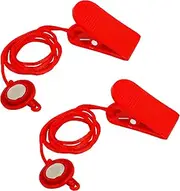 2pcs Magnetic Safety Switch Treadmills Accessories, Universal Emergency Stop Treadmill Magnet Key Replacement, Durable Treadmill Safety Stop Device (Red)