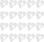 uxcell 20 Pcs 3D Heart White Nail Rhinestones 8x9mm Glass Crystal Rhinestones Pointed Back Crooked Heart Gems for Nail Charm Art DIY Decoration Craft