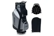 Costway 14-Way Golf Cart Stand Bag w/Cooler Bag Waterproof Valuable Pocket Rain Hood