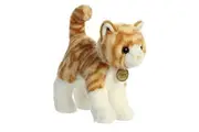 Aurora Realistic Miyoni Orange Tabby Cat Stuffed Animal - Lifelike Detail - Cherished Companionship - Orange 10 Inches