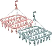 Sock Dryer with 32 Pegs | Foldable Clothes Drying Hanger | Clothes Lingerie Drying Rack Lingerie Hangers for Indoor Outdoor Wet and Dry