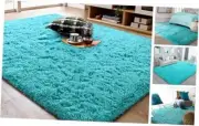 Soft Fluffy Area Rug for Living Room Bedroom, 5x8 Plush 5x8 Feet Teal Blue