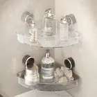 Removable Suction Cup Corner Shelf Kitchen Spice Rack for Bathroom Toilets